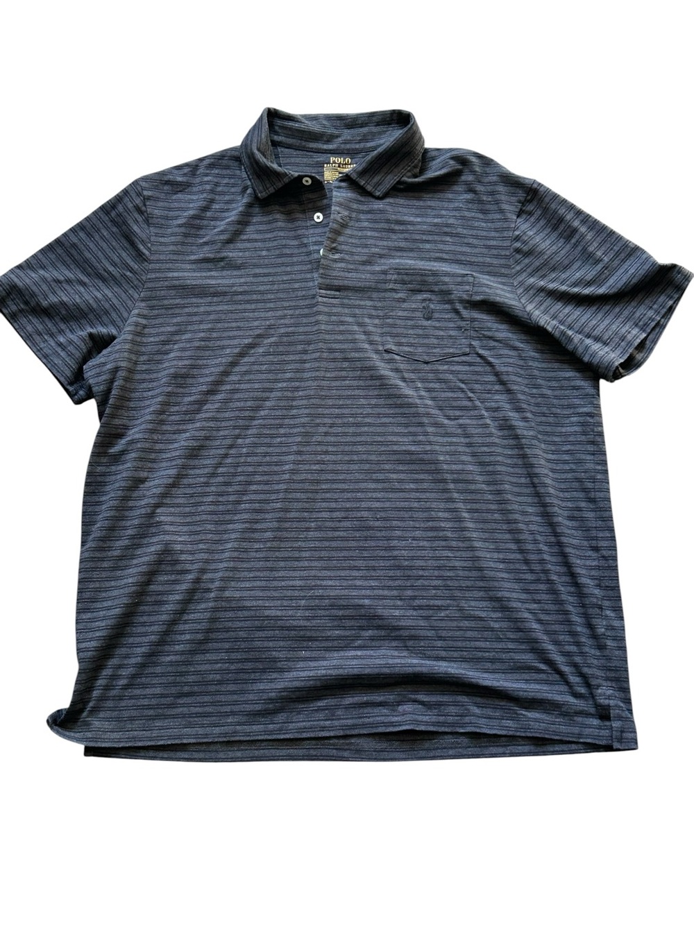 Polo By Ralph Lauren Performance Golf Polo Shirt Size XL Black & Grey Stripes